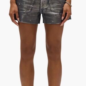 Women's Silver Studded Shorts